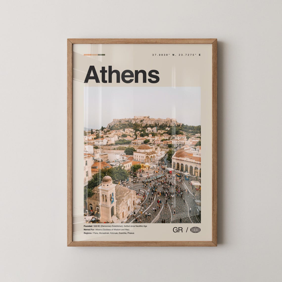 Athens No 1 Old City Panorama Acropolis View Travel Gift Poster