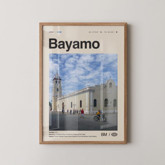 Bayamo Print Wall Art Poster Photo Dcor Map