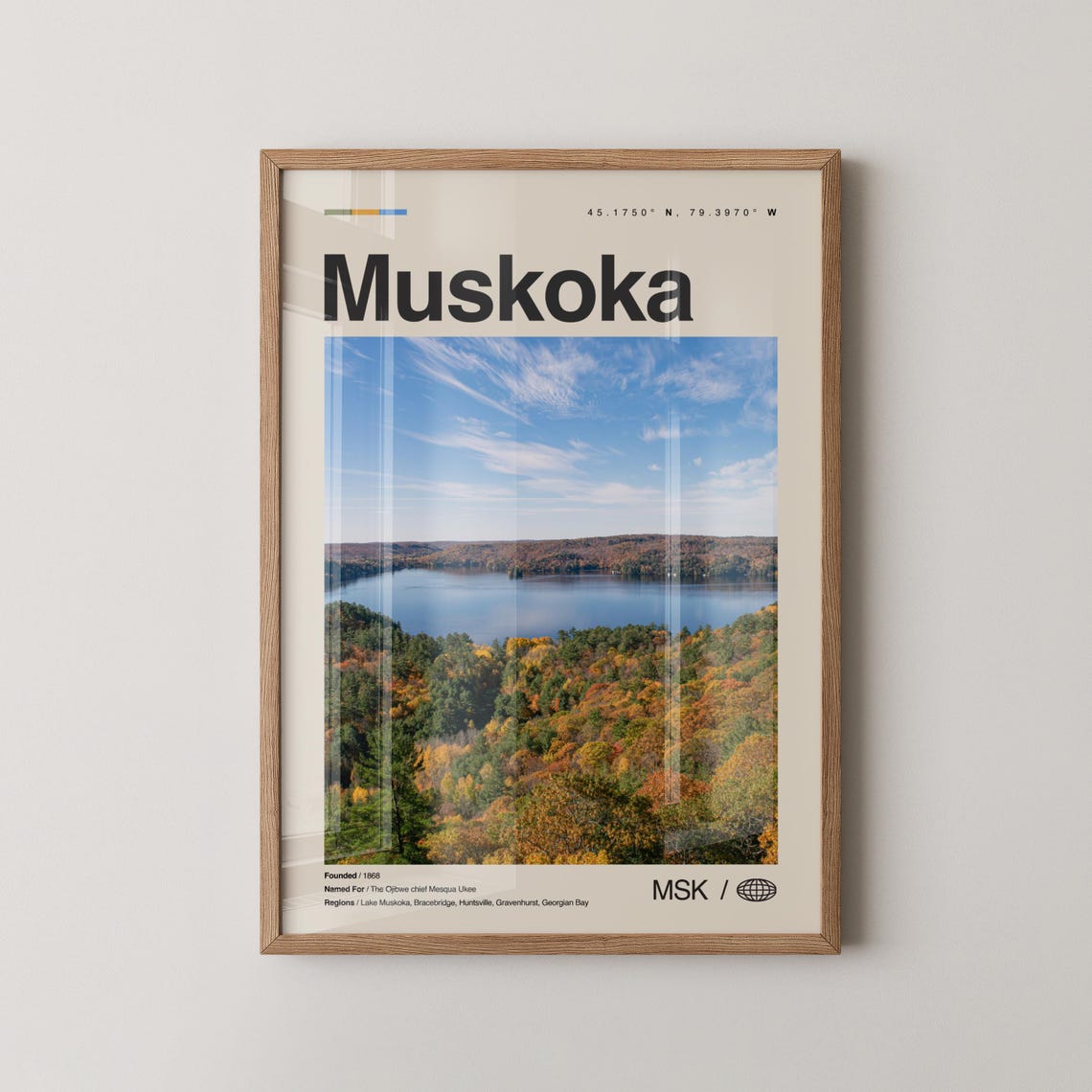 Muskoka Ontario Autumn Forest Lake Overlook Canada Photography Poster