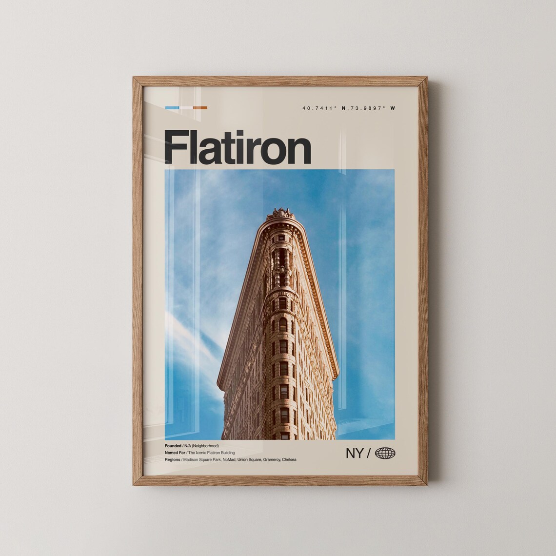 Flatiron Building New York City Skyline Vintage Travel Poster