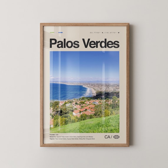 Palos Verdes California Coastal Hillside Ocean View City Print