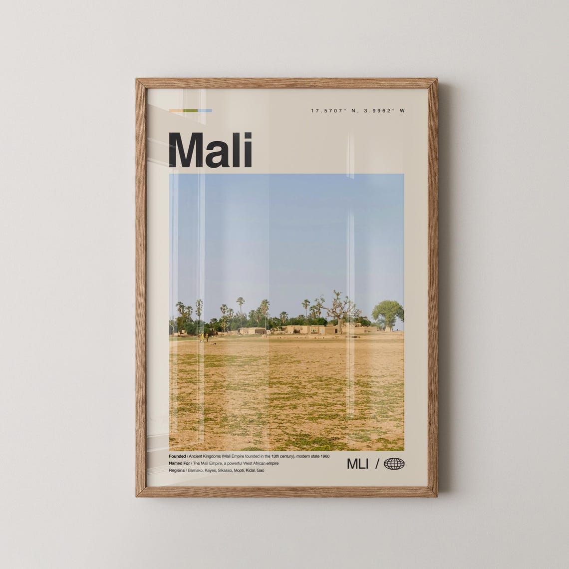 Mali Sahel Village Plain Scene Art Minimalist Country Wall Art