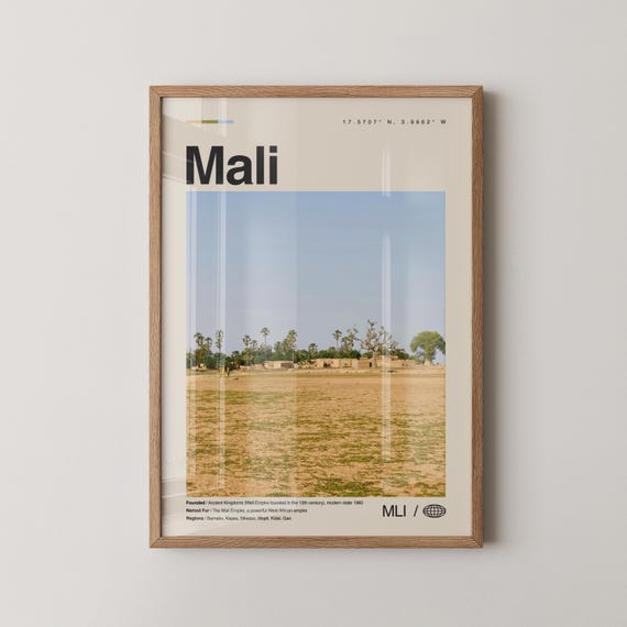 Mali Print Wall Art Poster Photo Decor Country Africa Bamako