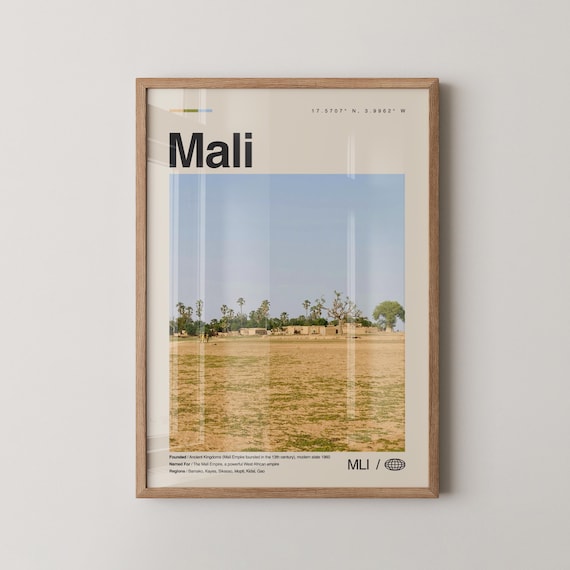 Mali Sahel Village Plain Scene Art Minimalist Country Wall Art