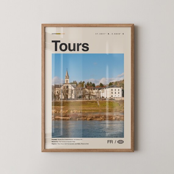 Tours Print Wall Art Poster Photo Dcor Map France