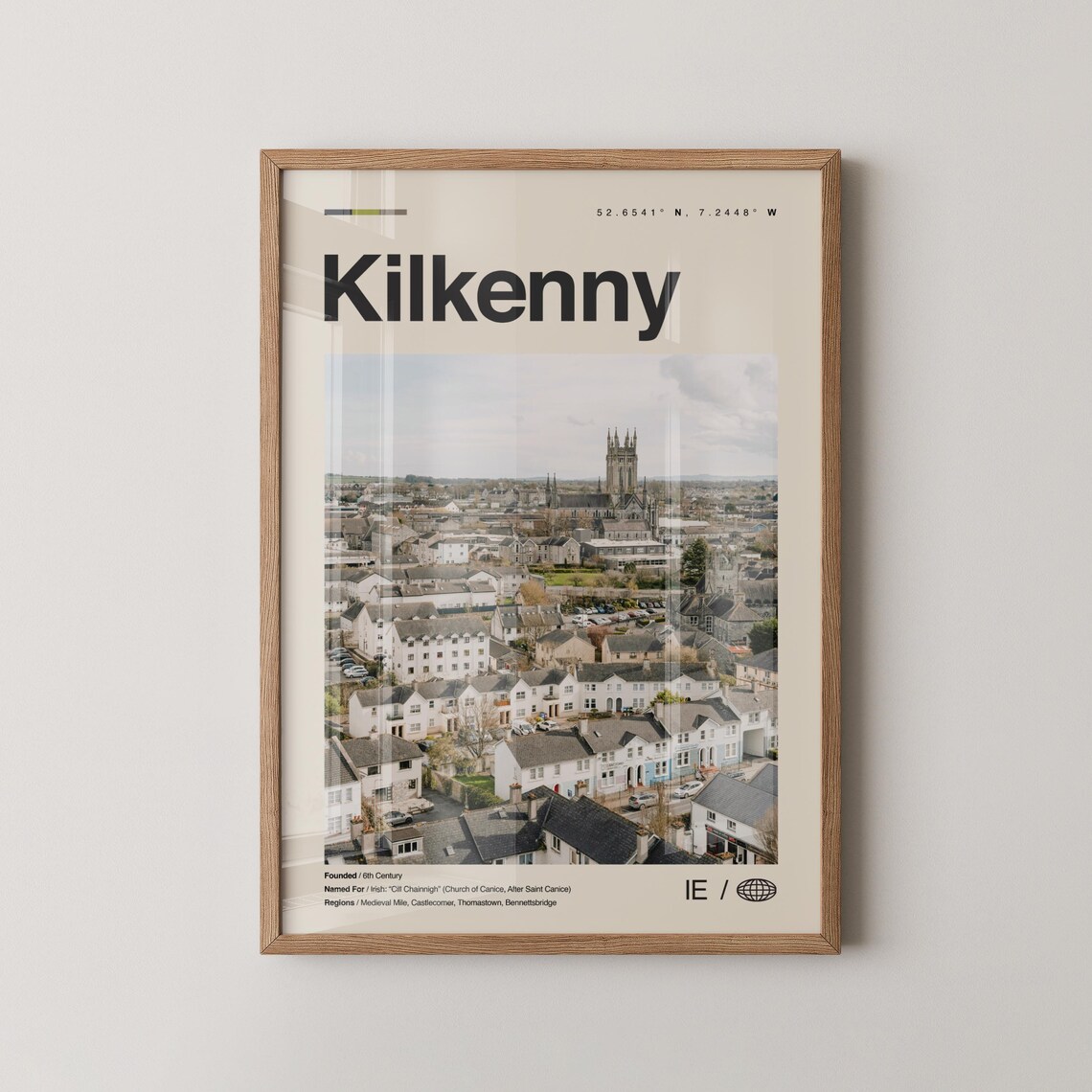 Kilkenny Print Wall Art Poster Photo Dcor Map Ireland