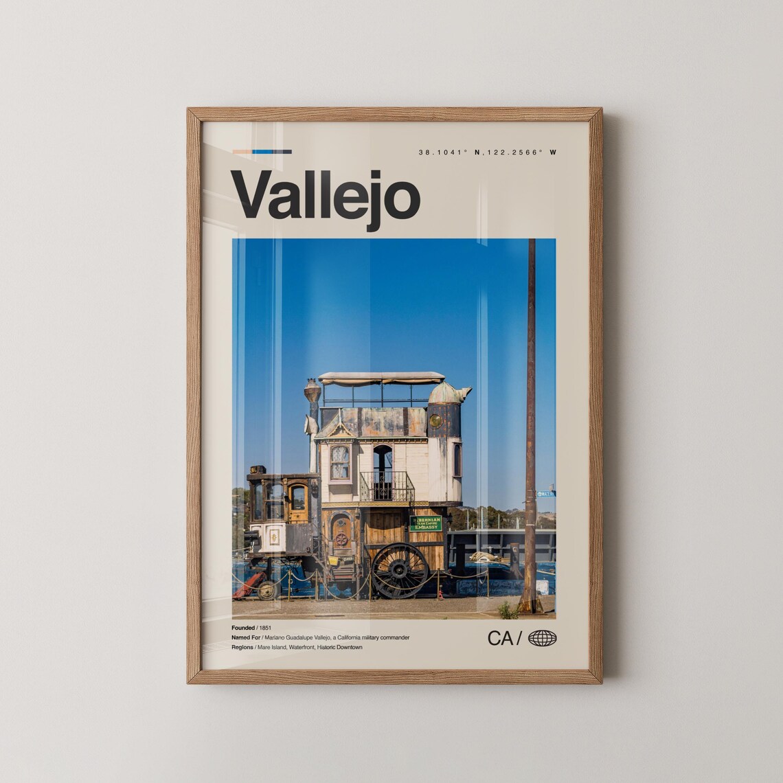 Vallejo California Mare Island Ship Photo Minimalist Travel Poster