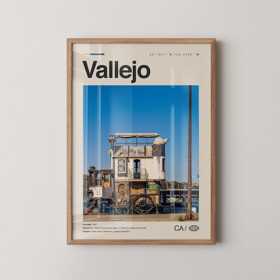 Vallejo California Mare Island Ship Photo Minimalist Travel Poster