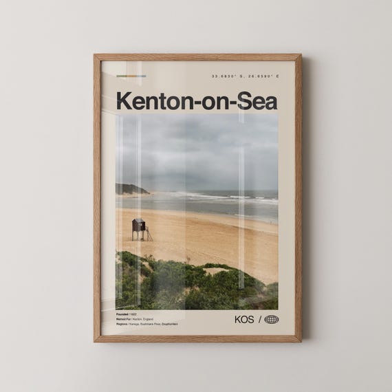 Kenton On Sea Print Kentononsea Art Poster Photo Dcor Map