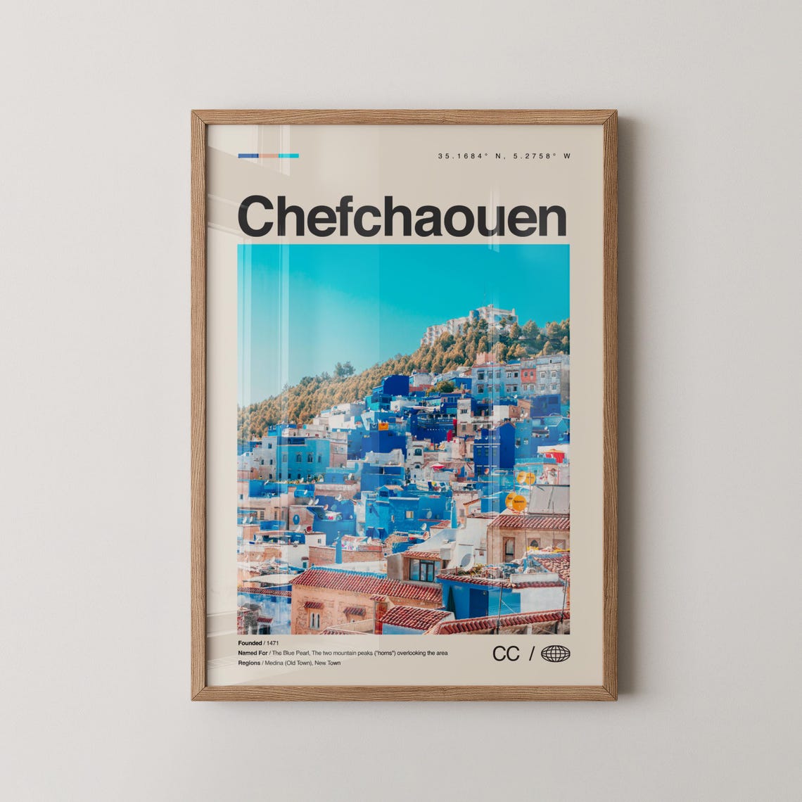 Chefchaouen Print Wall Art Poster Photo Dcor Map
