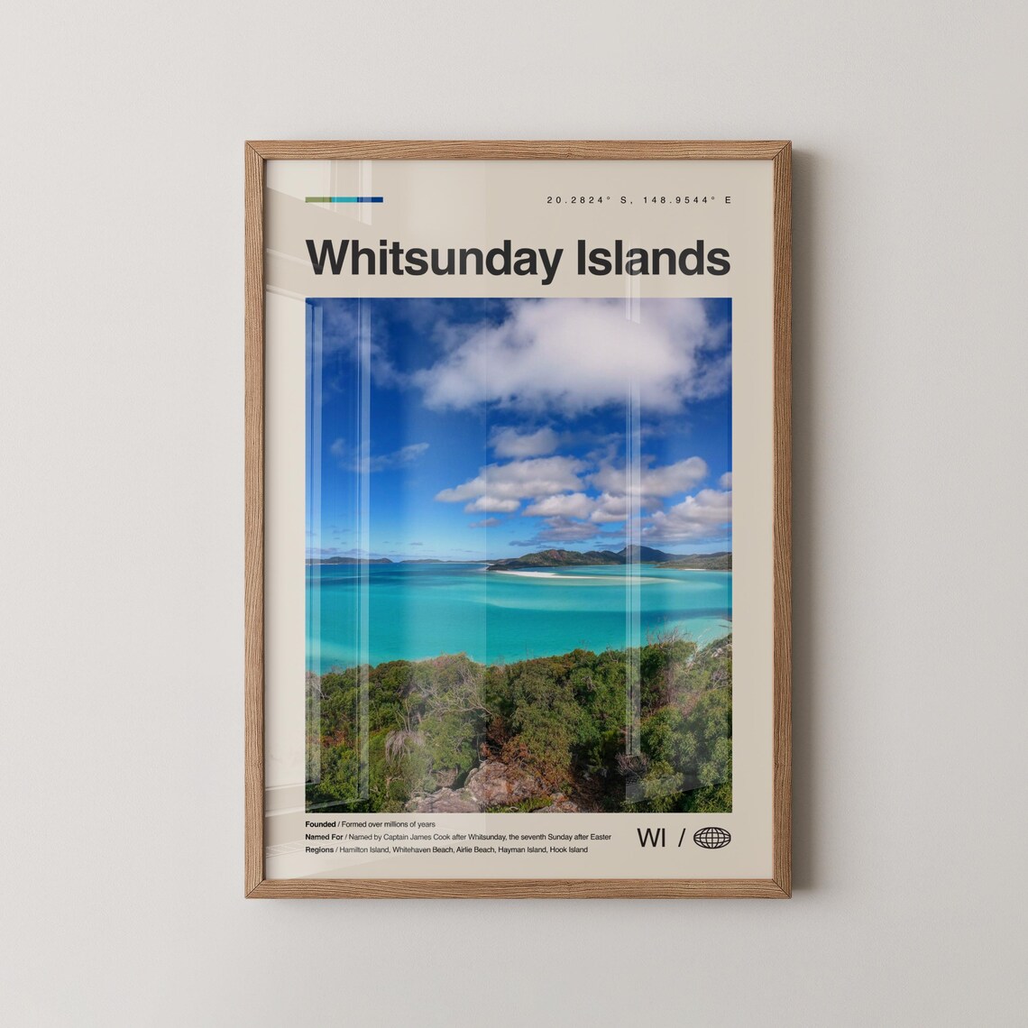 Whitsunday Islands Whitehaven Beach Aerial Photo Travel Poster