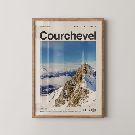 Courchevel Print Wall Art Poster Photo Dcor Map France