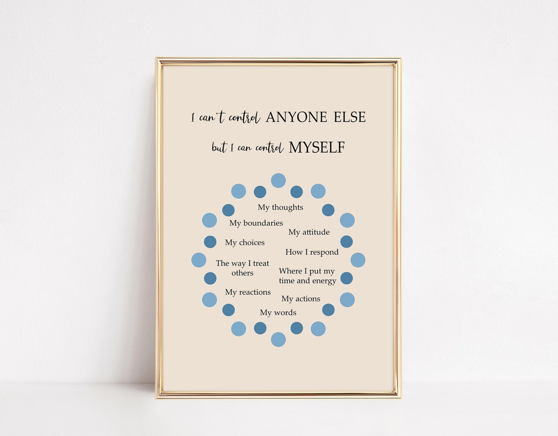 I Can Control Myself Blue Dots Circle Therapy Boundaries Poster - Image 3