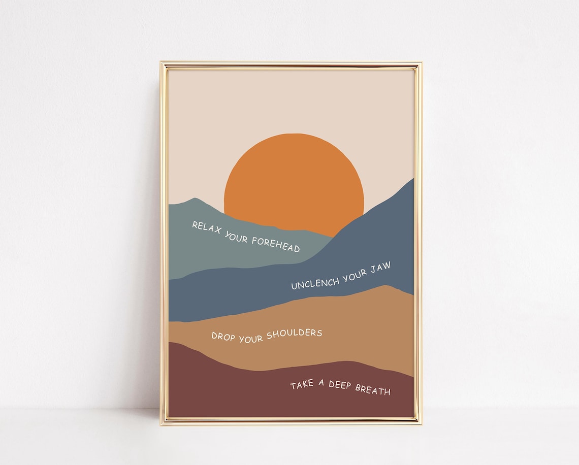 Grounding Technique Poster, Therapy Office Decor