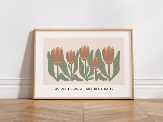 We All Grow At Different Rates Mental Health Art Print Therapy Office Decor Psychology Poster Inspirational Print