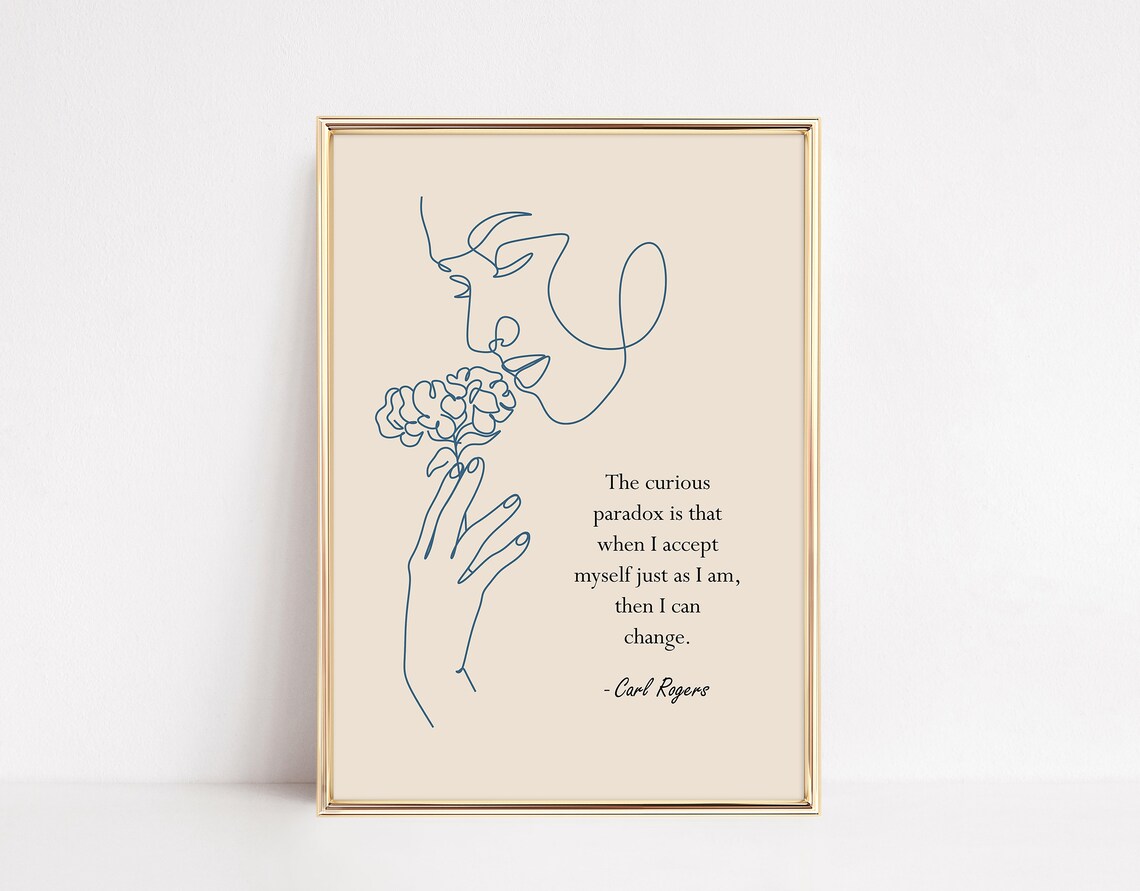 Carl Rogers Quote Psychology Art Print, Office Decor