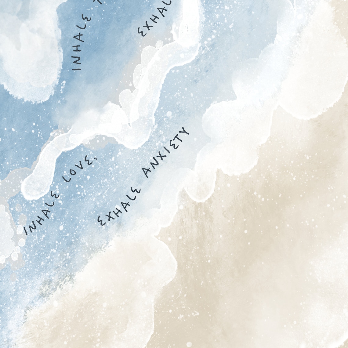 Inhale Exhale Watercolor Meditation Art Print - Image 2