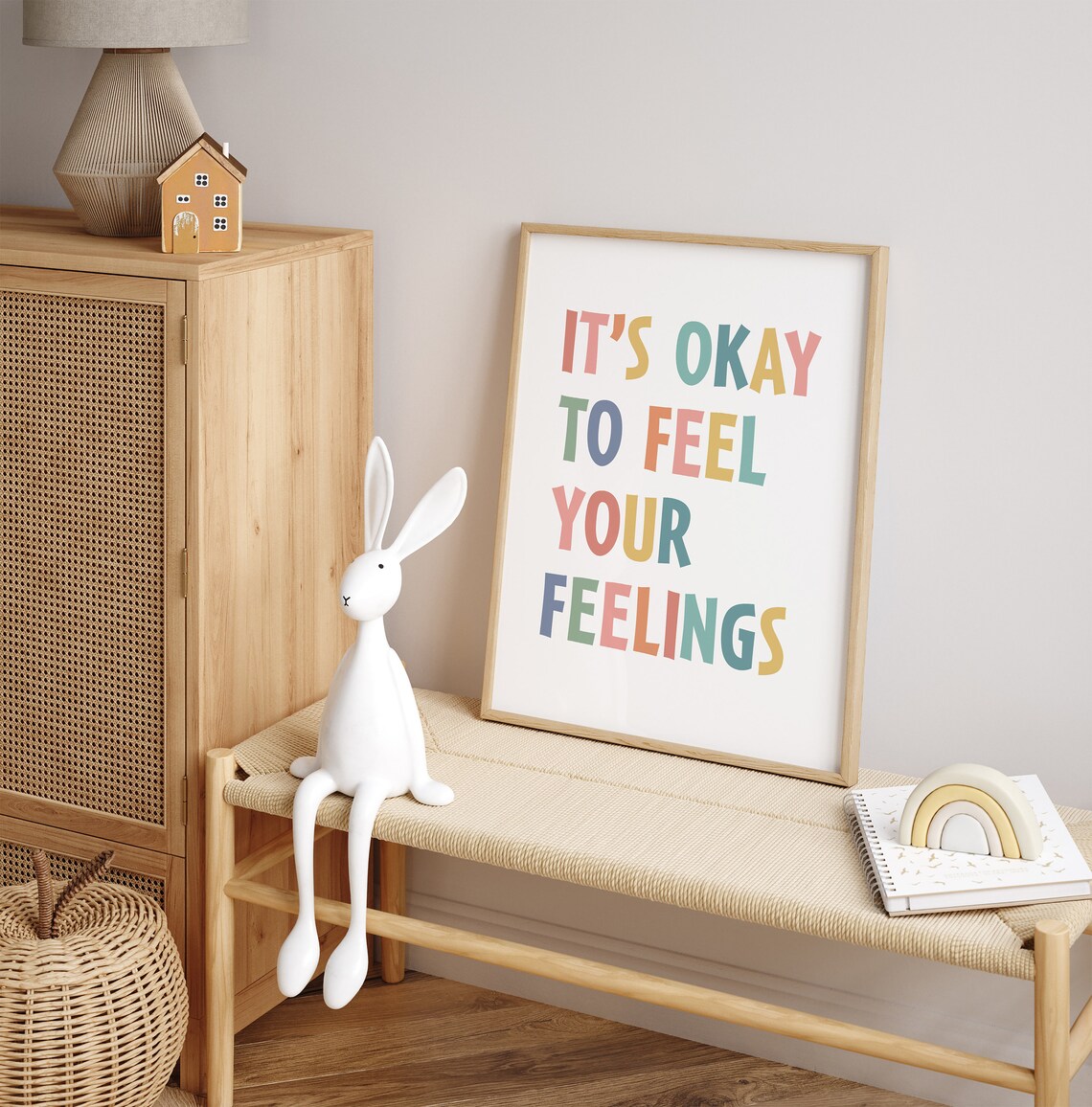 Its Okay to Feel Your Feelings Colorful Lettering Mental Health Poster - Image 3