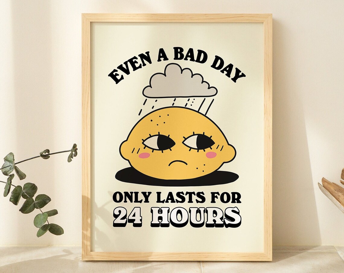 Retro Lemon Wall Prints Trendy Poster 70s Vintage Print Nursery Decor Print Neutral Poster
