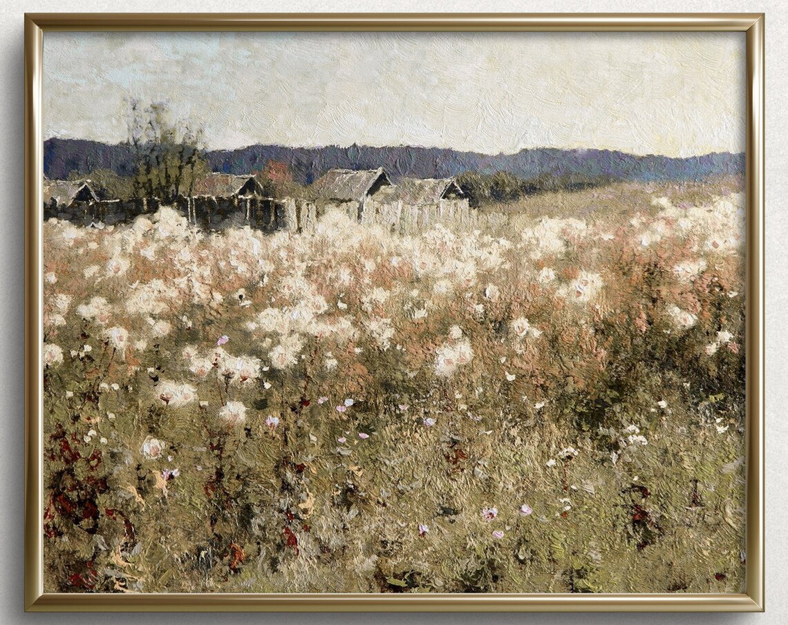 Edge of Autumn Vintage French Country Landscape Art Print