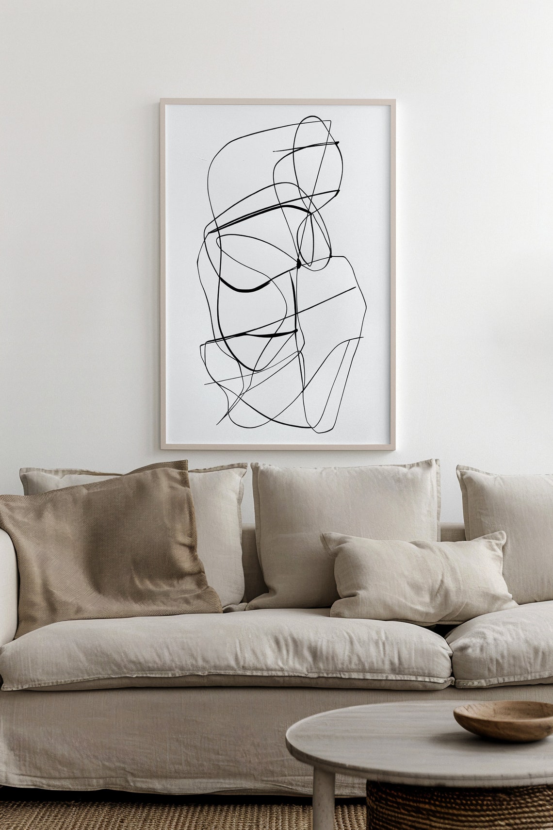 Abstract Black Line Scribble Minimalist Modern Art Gallery Poster - Image 2