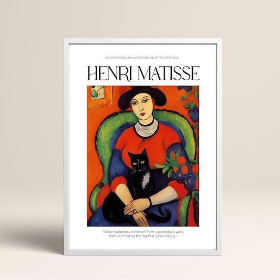 Henri Matisse Woman With Black Cat Fauvist Portrait Poster Art