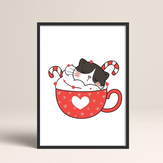 Cute Christmas Print Christmas Prints Holiday Gallery Wall Set Festive Wall Decor