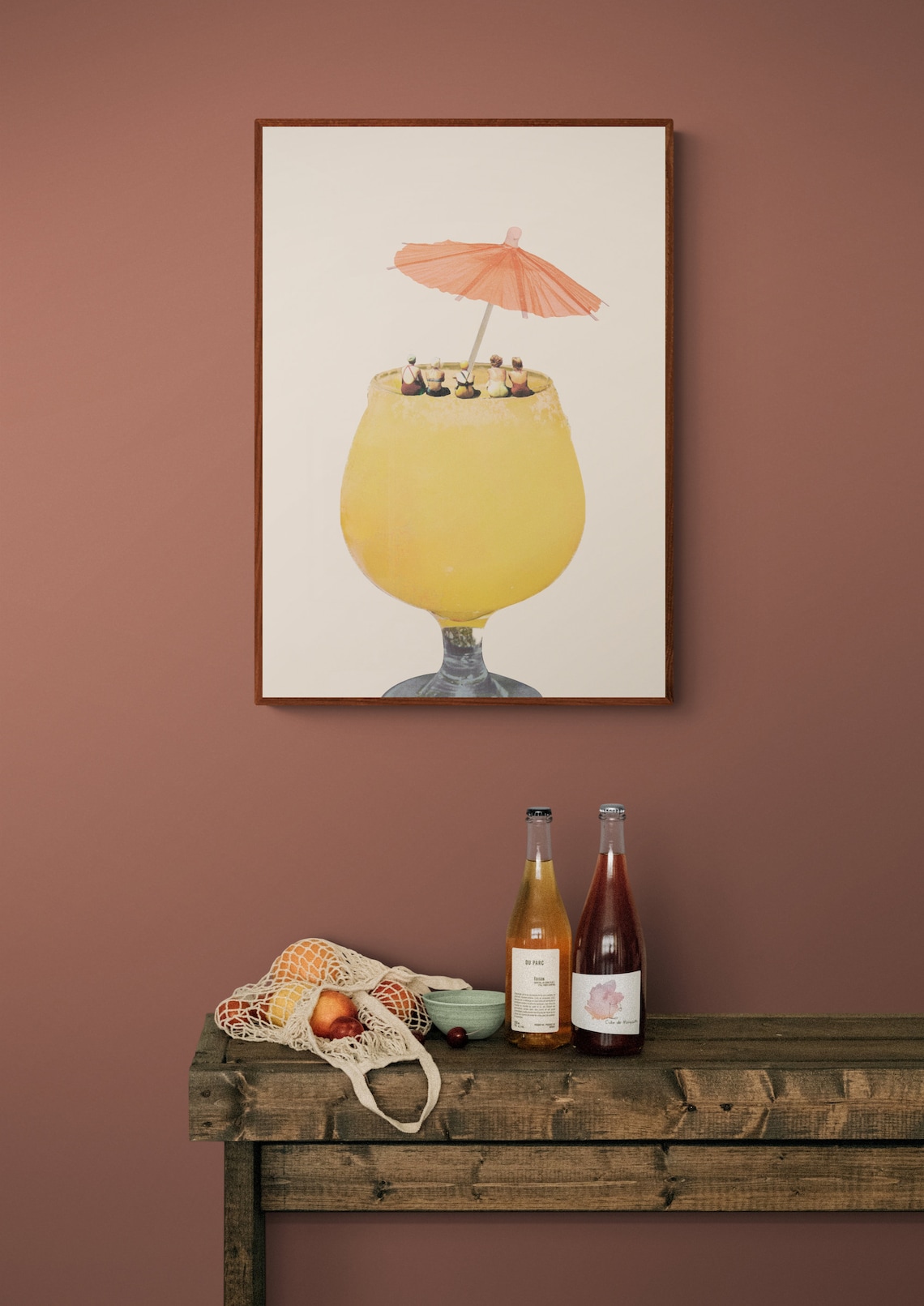 Holiday In A Glass Cocktail Art Print, Wine Bar - Image 2