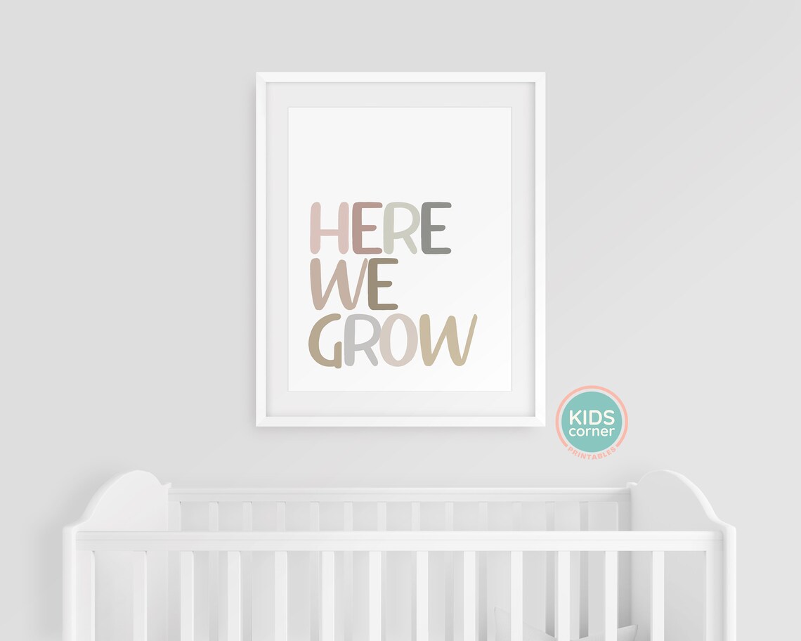 Here We Grow Nursery Positive Classroom Kids Art Print - Image 3
