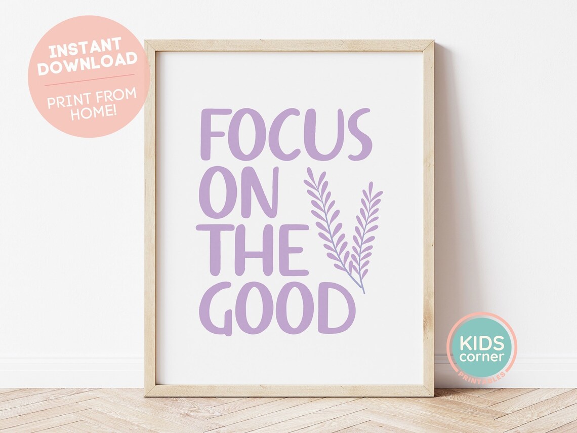 Focus On The Good Lavender Word Art Kids Corner Motivational Poster