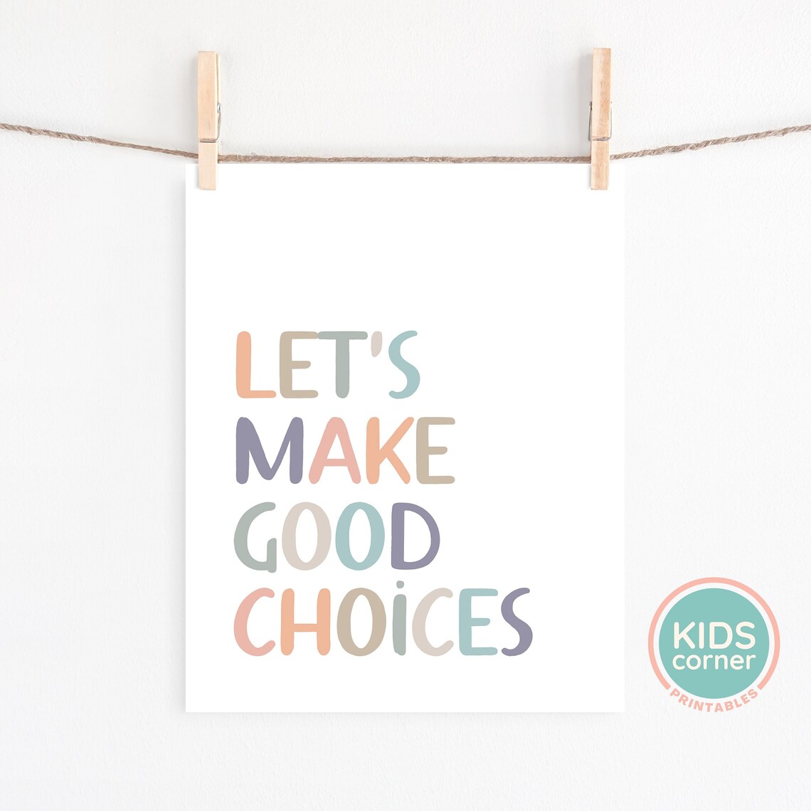 Let's Make Good Choices Typography Poster, Boho Minimalist - Image 3