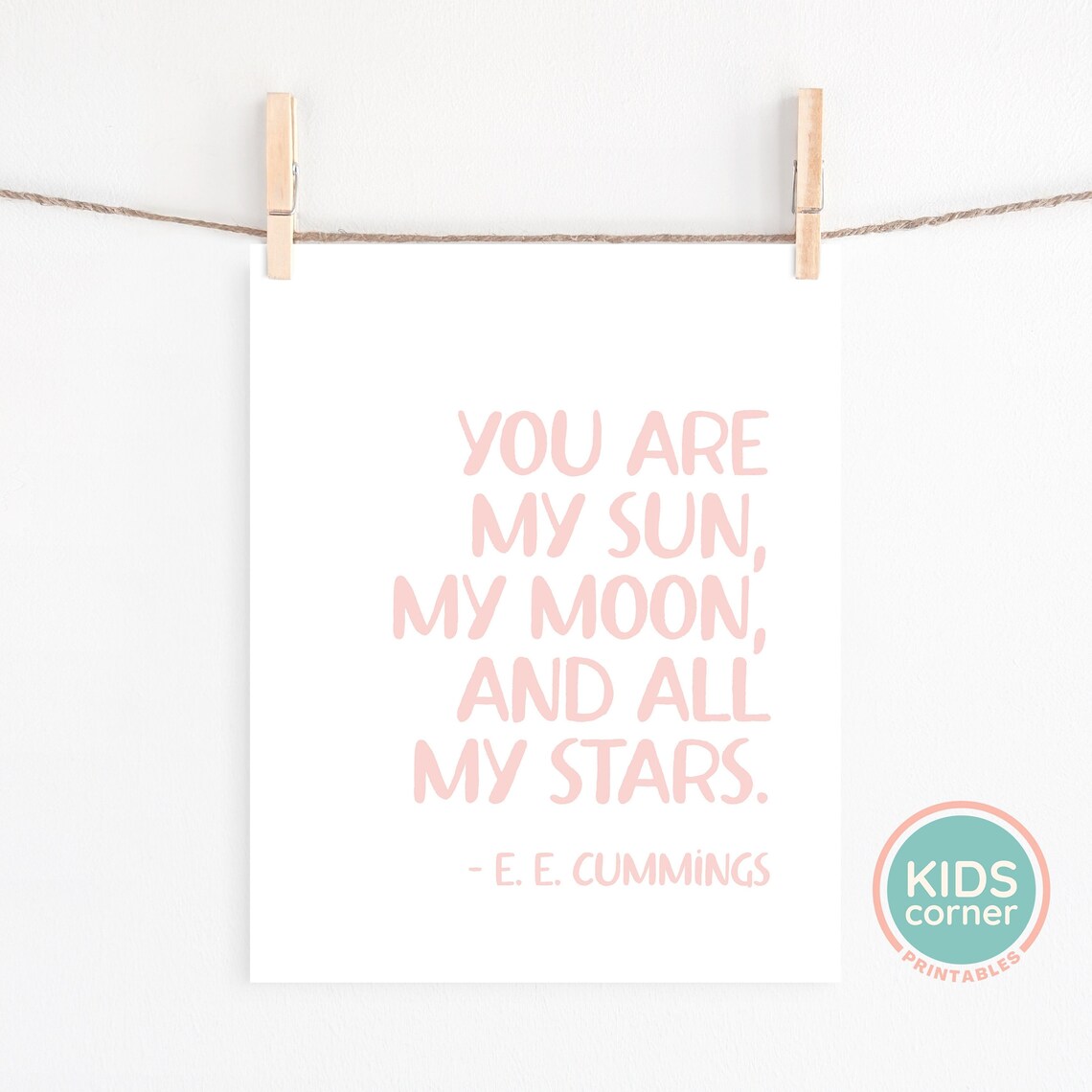 You Are My Sun, My Moon E. E. Cummings Print - Image 2