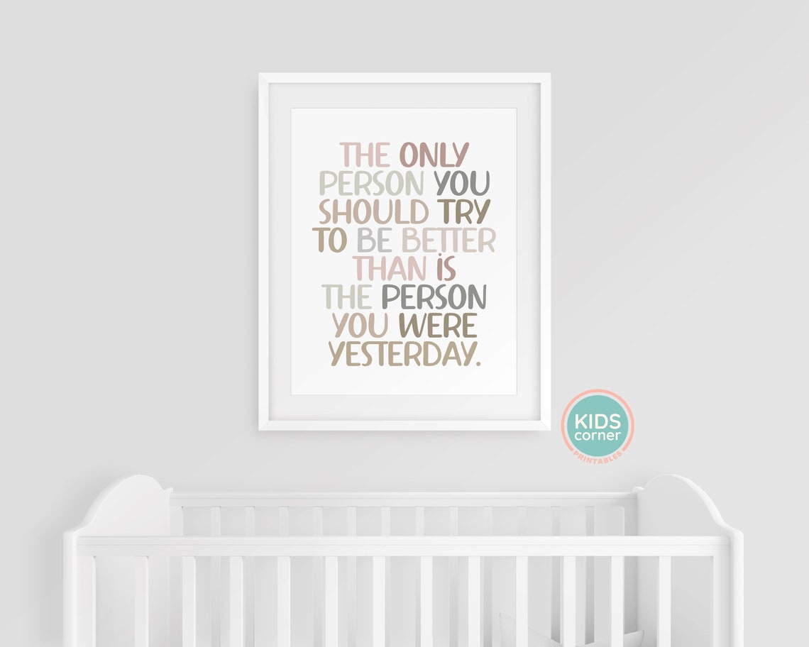 Be Better Than Yesterday Earth Tone Mindset Quote Wall Poster - Image 3