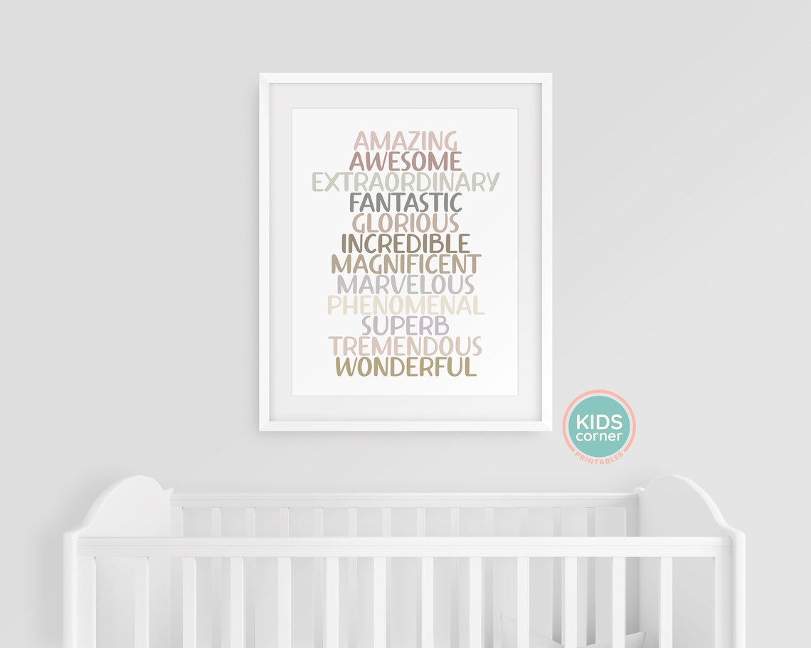 Amazing Awesome Extraordinary Positive Words Wall Quote Poster - Image 3