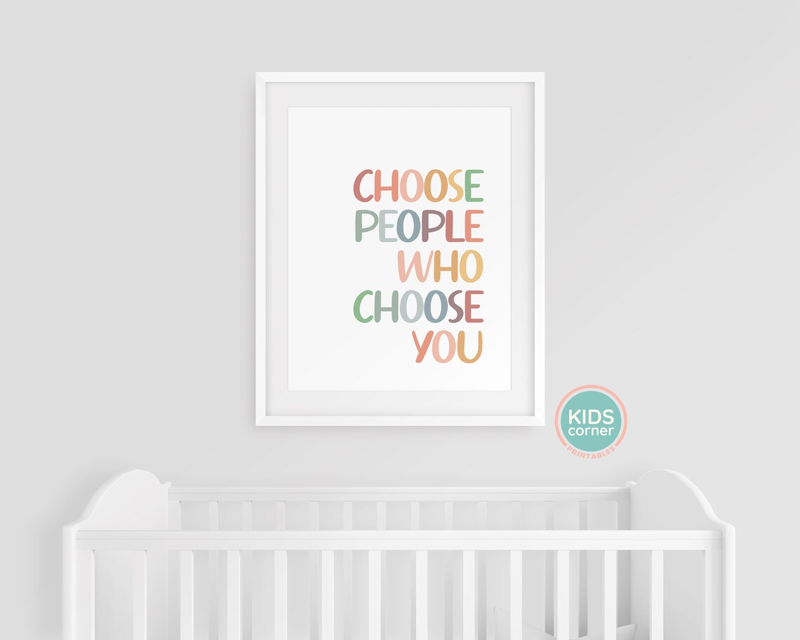 Choose People Who Choose You Pastel Multicolor Lettering Quote Poster - Image 3