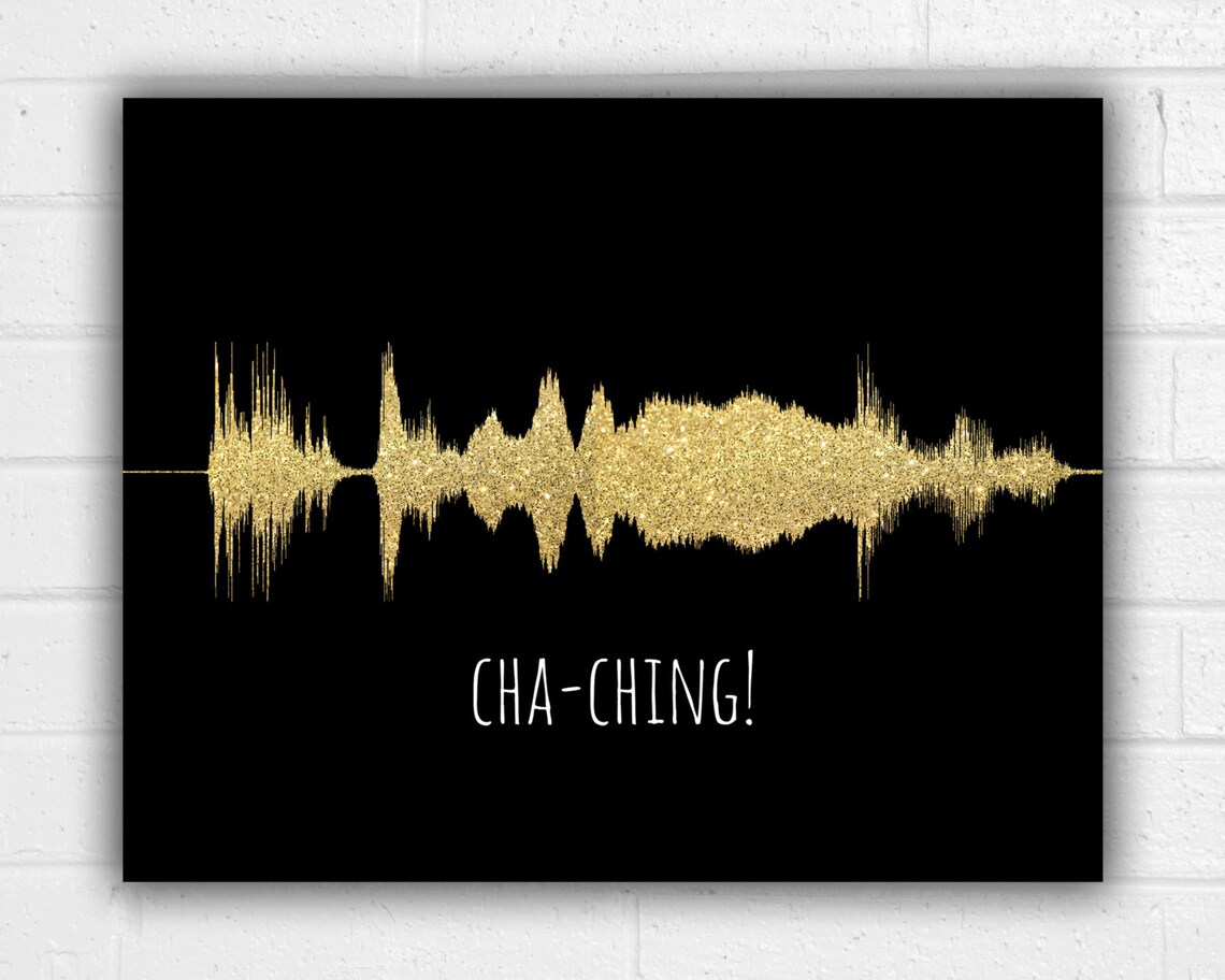 Cha Ching Sound Wave Art Print, Small Business Decor