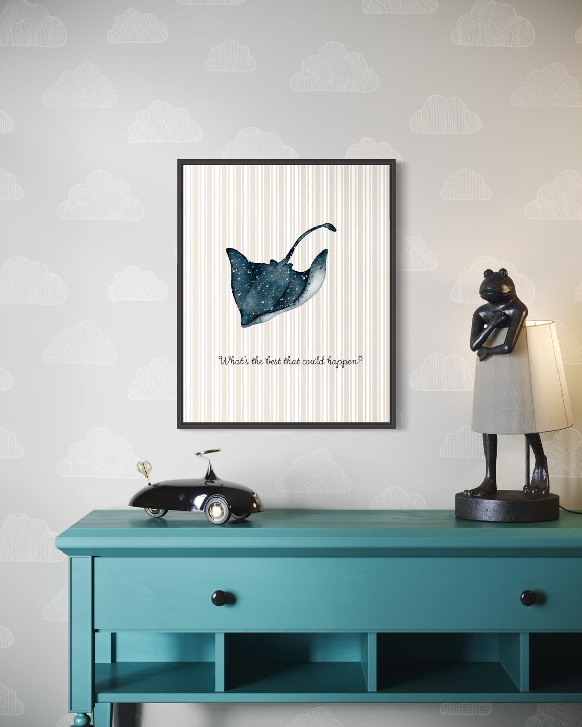 What Is the Best That Could Happen Manta Ray Quote Poster Nursery Art - Image 5