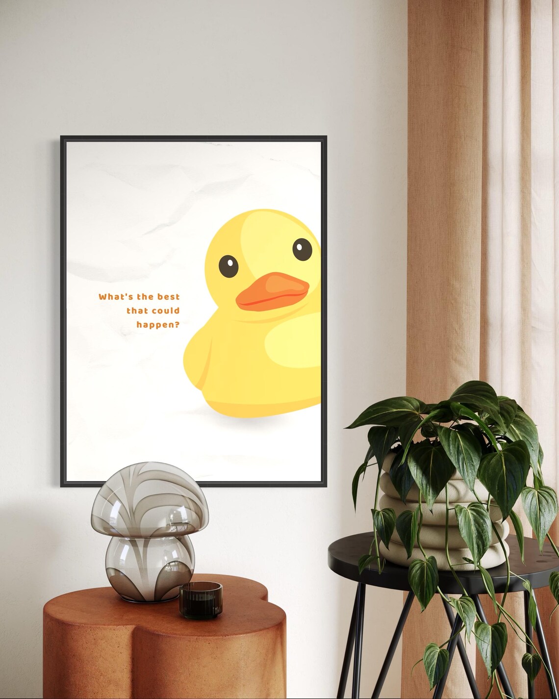 What Is the Best That Could Happen Big Yellow Duck Quote Poster - Image 6