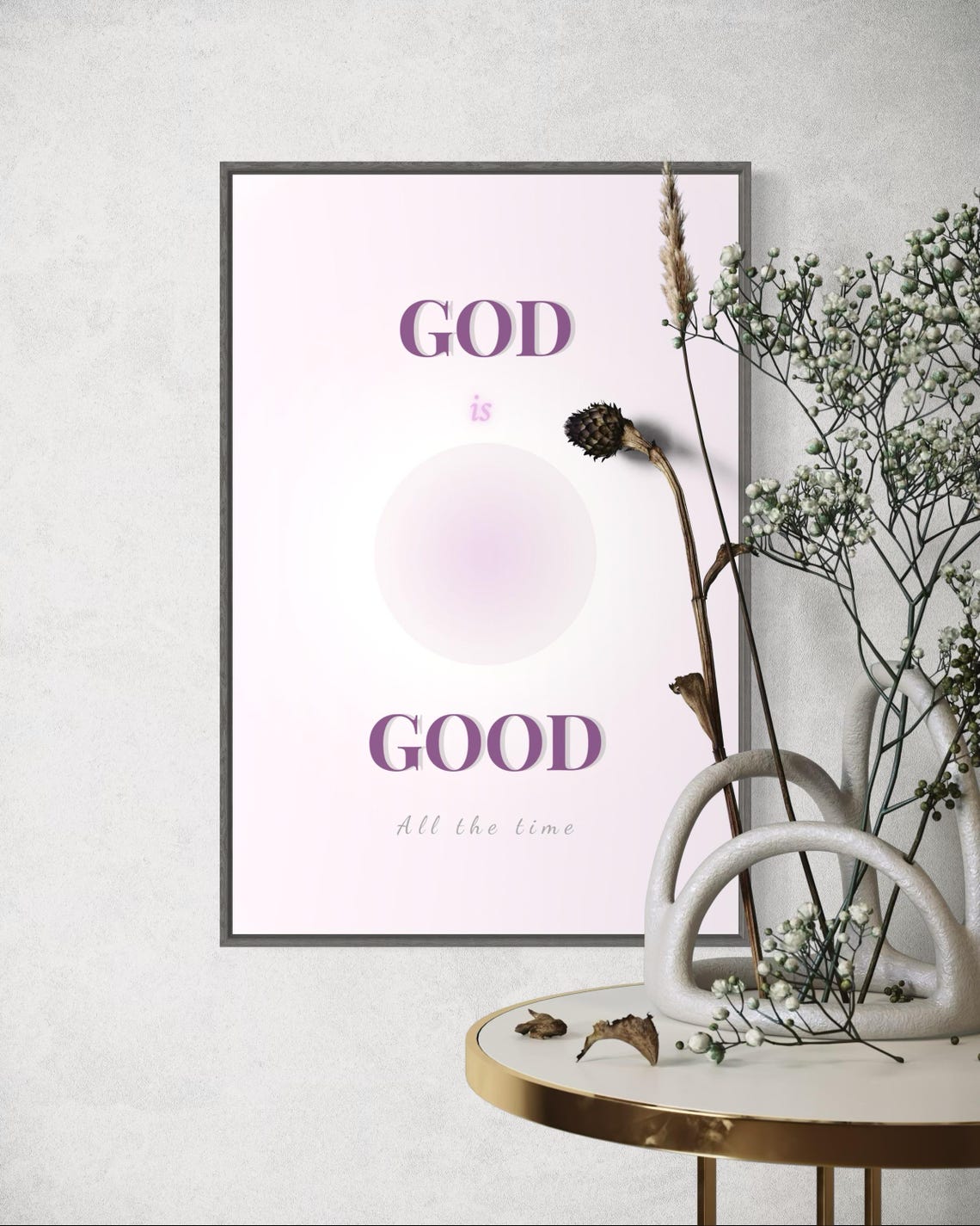 God Is Good All The Time Pink Minimal Christian Wall Art Christian Woman Wall Art Print Christian Woman Gifts Christian Girl Nursery Art - Image 4
