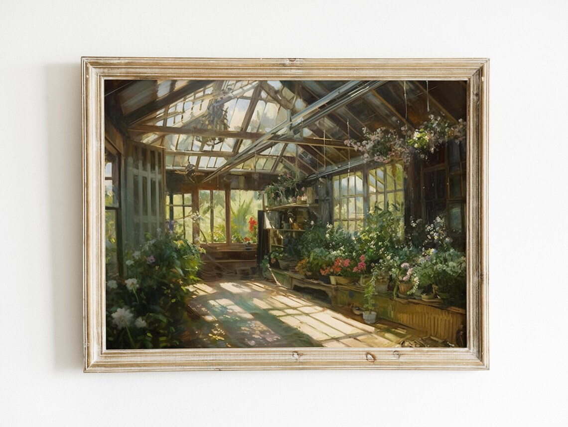 Vintage Greenhouse Botanical Garden Art Print