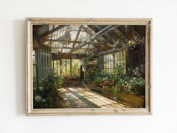Vintage Greenhouse Botanical Garden Art Print