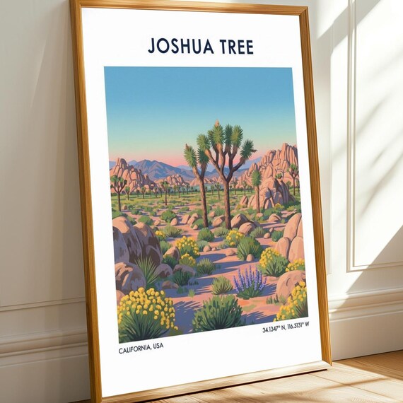 Joshua Tree California USA Desert Wildflower Bloom Travel Poster