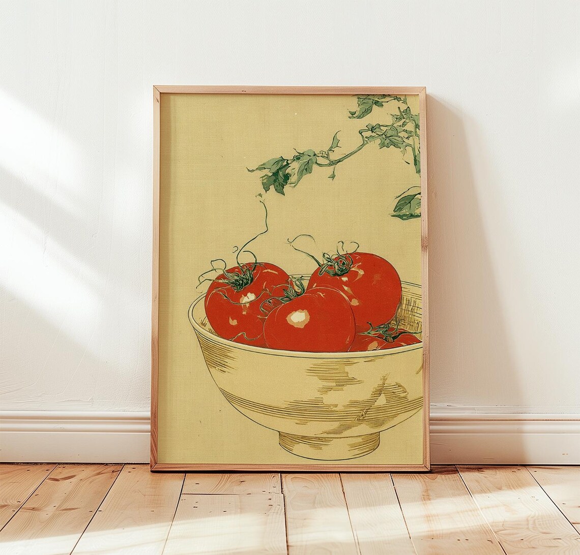 Tomato Vintage Botanical Art Print, Kitchen Decor