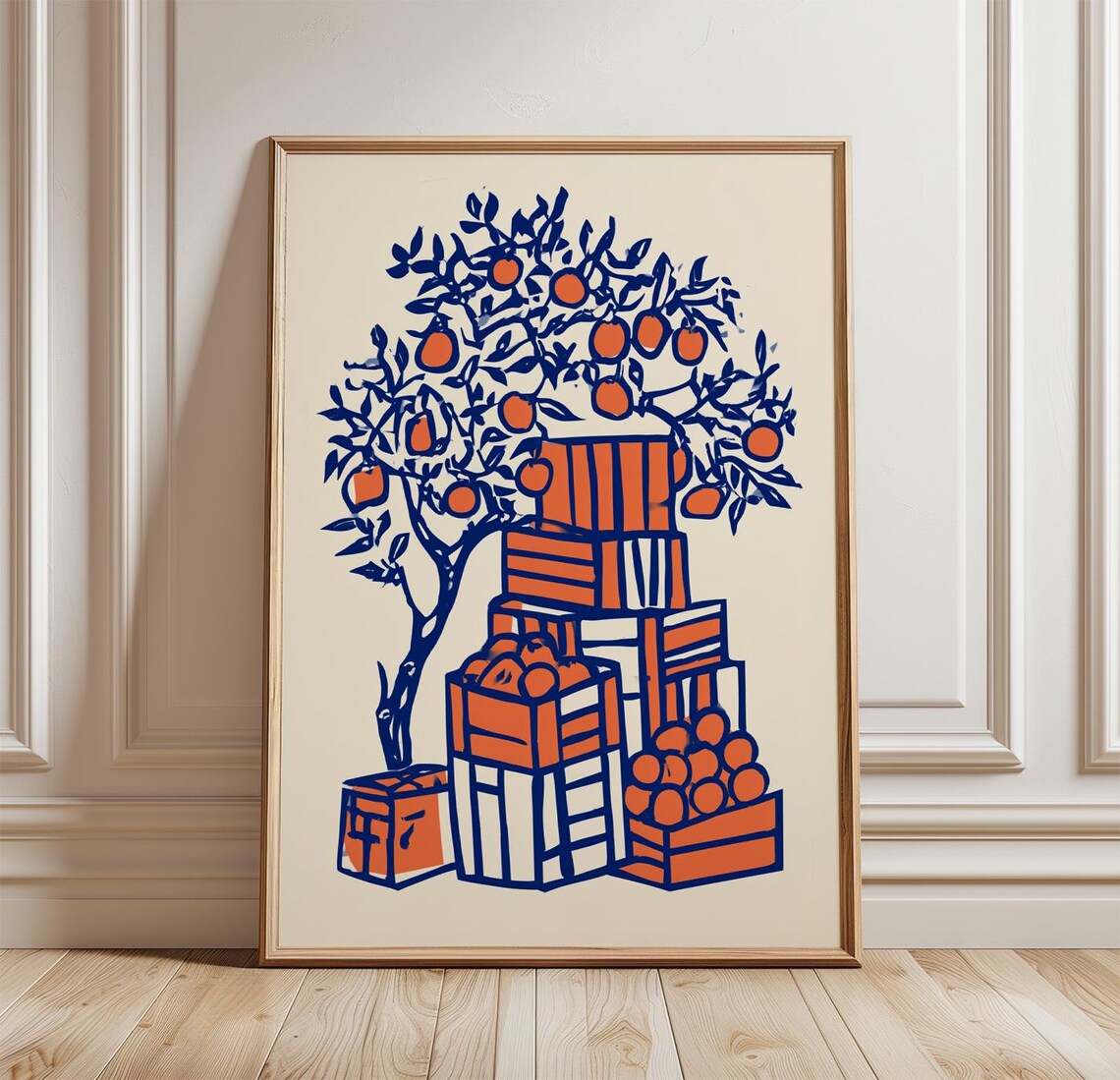 Orange Tree Mediterranean Art Print, Citrus Fruit