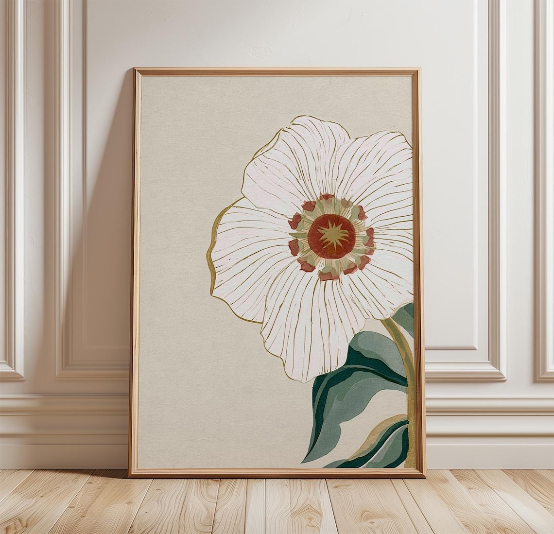Hellebore Flower Poster, Minimalist Floral Art Print