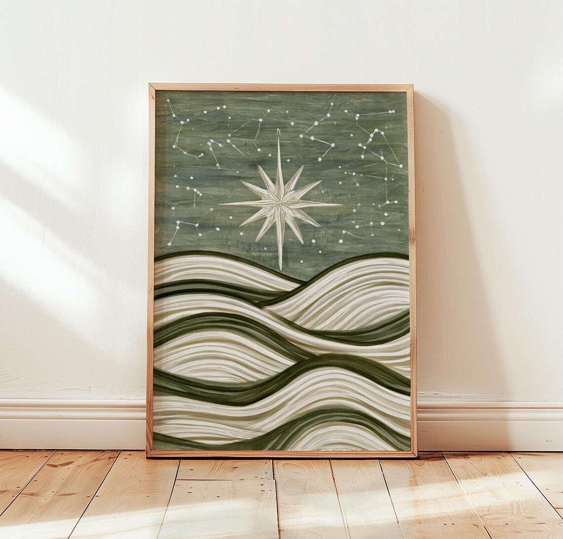 Sage Compass Celestial Ocean Art Print