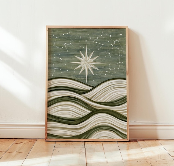 Sage Compass Celestial Ocean Art Print