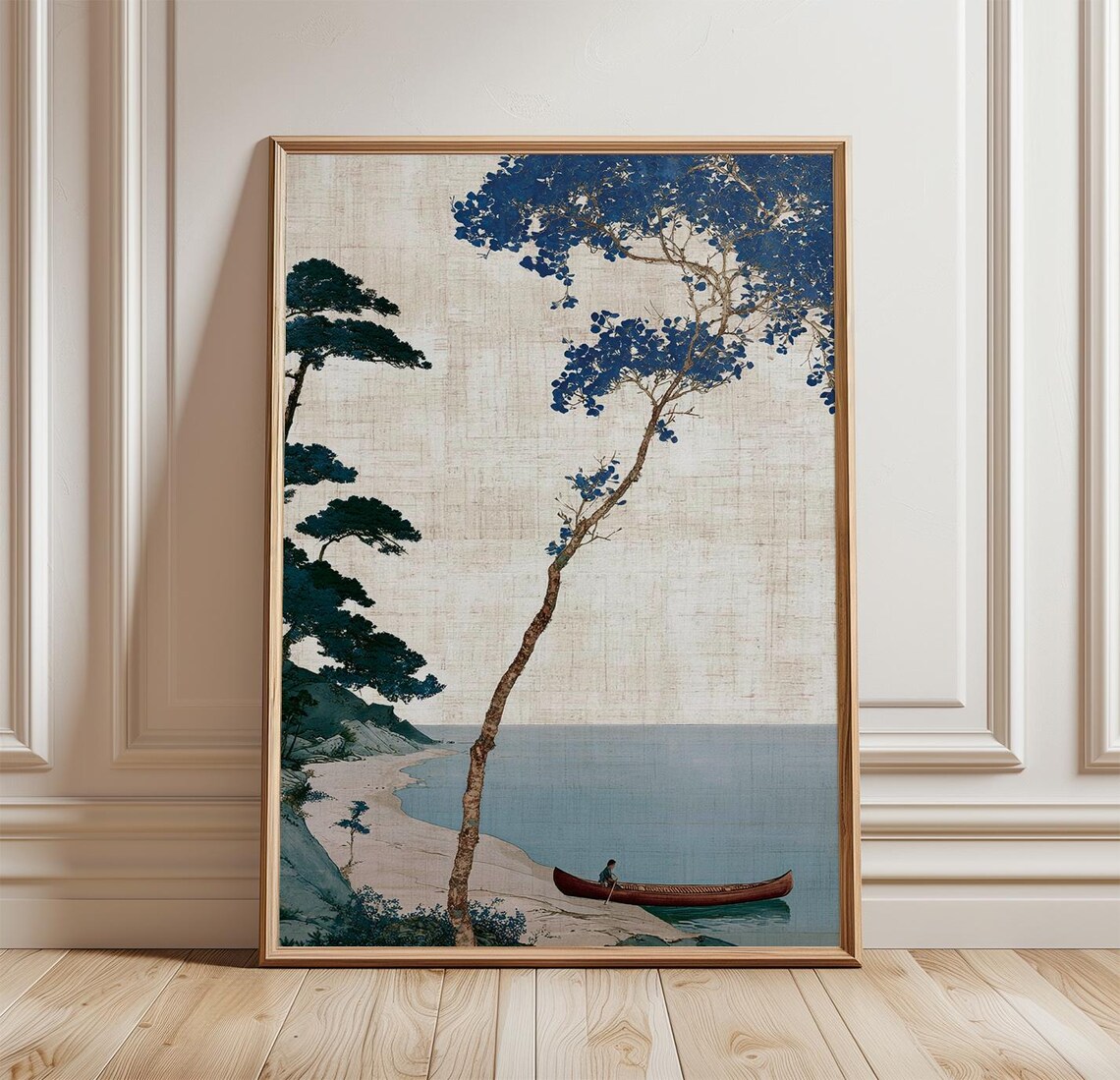 Canoe Lake Poster, Cyanotype Landscape
