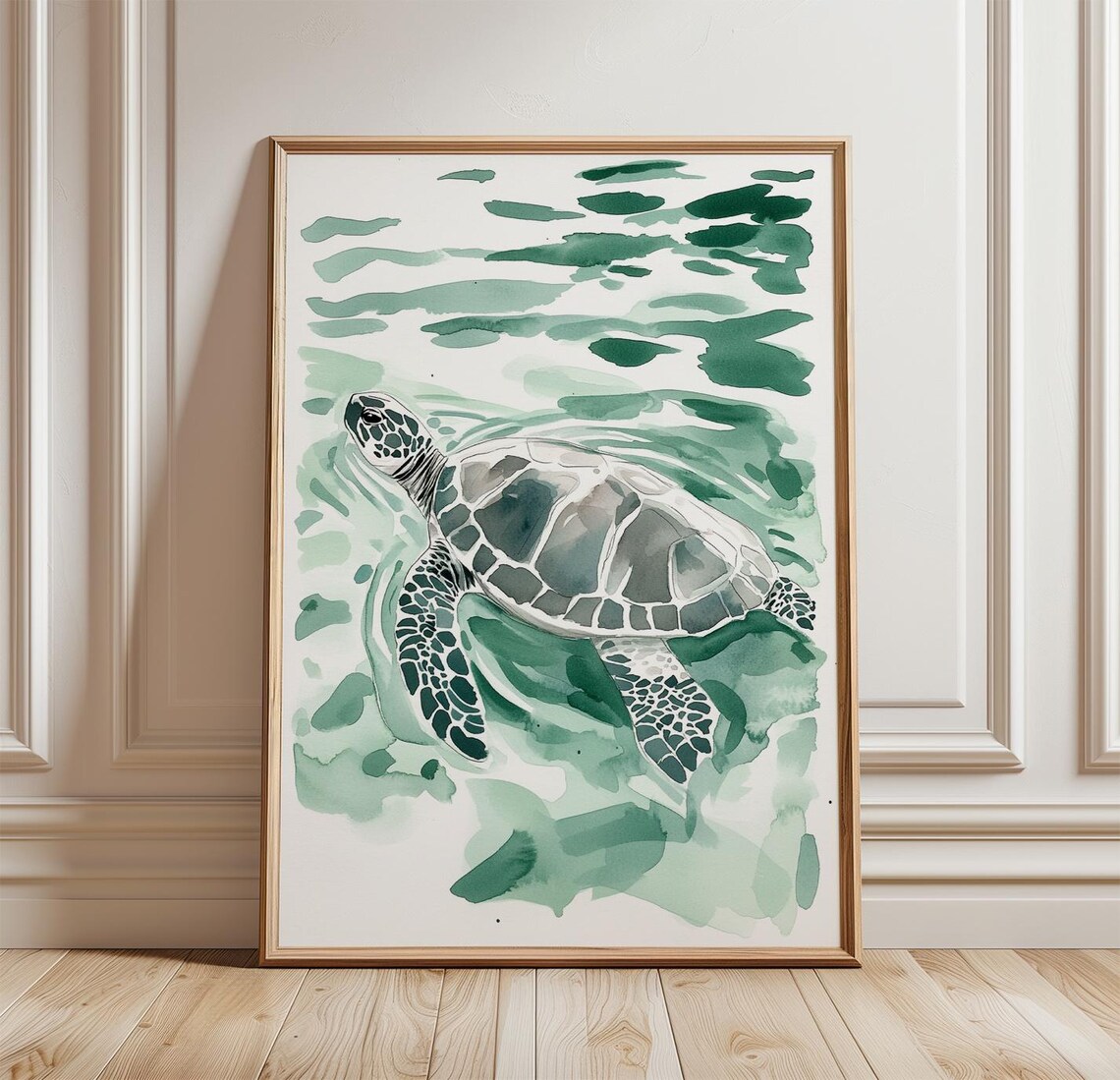 Sea Turtle Watercolor, Ocean Animal Art Print
