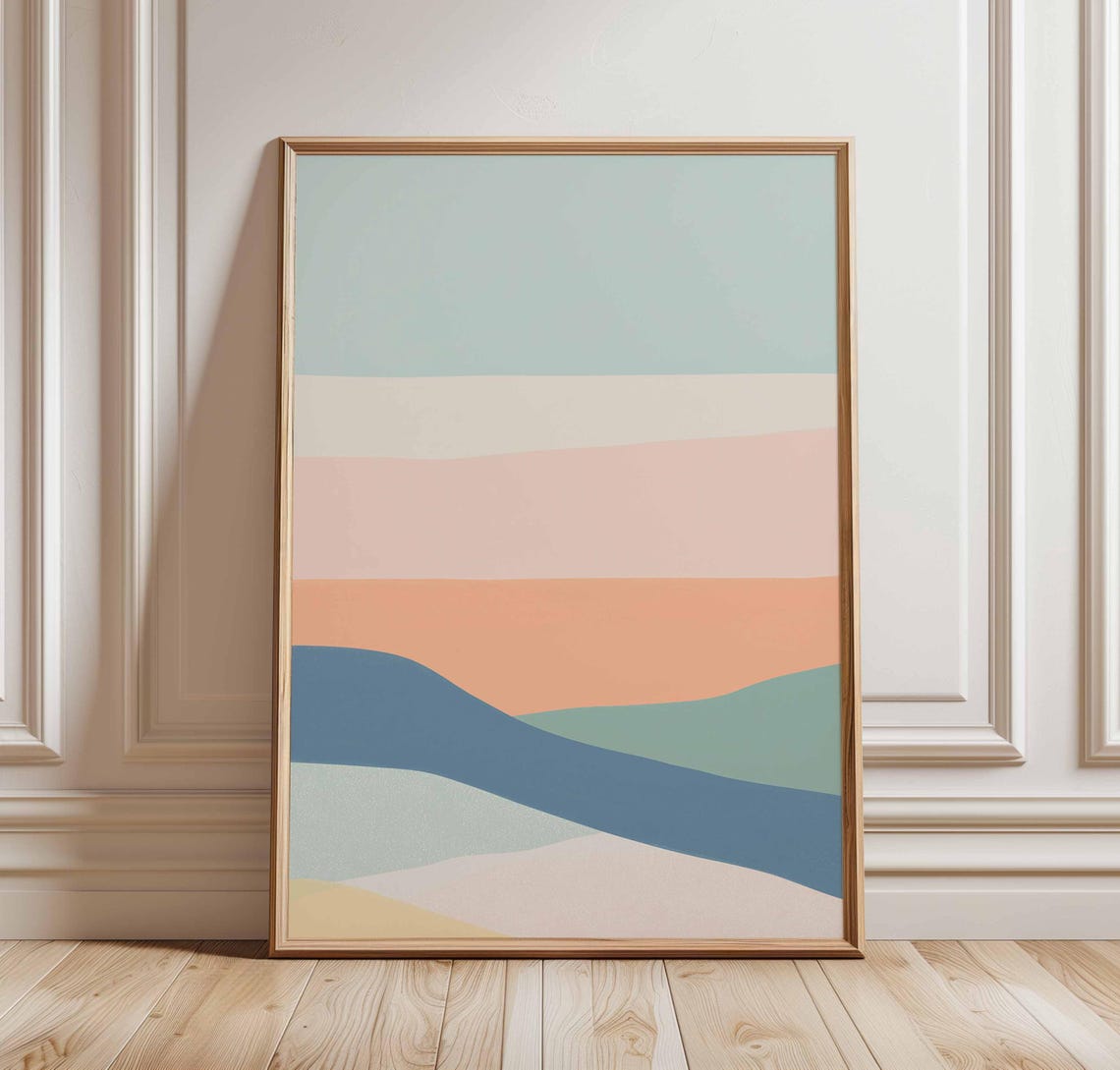 Abstract Pastel Landscape Color Block Minimalist Wall Poster